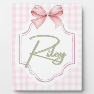Personalisiert Riley Baby Girl Kinderzimmer Bow&Gi Fotoplatte