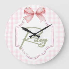 Personalisiert Riley Baby Girl Kinderzimmer Bow&Gi Große Wanduhr
