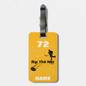 Personalisiert Rip Der Net Hockey Player hat schwa Gepäckanhänger (Rückseite vertikal)