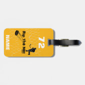 Personalisiert Rip Der Net Hockey Player hat schwa Gepäckanhänger (Rückseite horizontal)