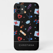 Personalisiert RN Nurse | Medizinisches Muster Case-Mate iPhone Hülle (Rückseite)