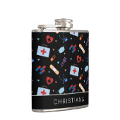 Personalisiert RN Nurse | Medizinisches Muster Flachmann (Rechts)