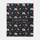 Personalisiert RN Nurse | Medizinisches Muster Fleecedecke (Vorderseite)