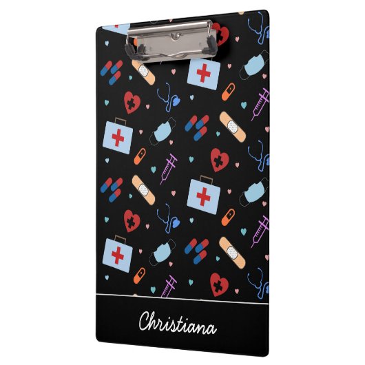 Personalisiert RN Nurse | Medizinisches Muster Klemmbrett (Links)