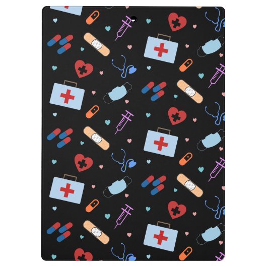 Personalisiert RN Nurse | Medizinisches Muster Klemmbrett (Rückseite)