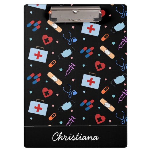 Personalisiert RN Nurse | Medizinisches Muster Klemmbrett (Vorderseite)