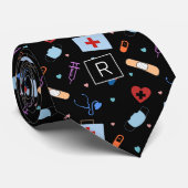 Personalisiert RN Nurse | Medizinisches Muster Krawatte (Gerollt)