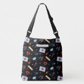 Personalisiert RN Nurse | Medizinisches Muster Tragetaschen Mit Langen Trägern (Vorderseite)