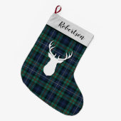 Personalisiert Robertson Tartan Green Lila Kariert Großer Weihnachtsstrumpf (Vorderansicht (hängend))