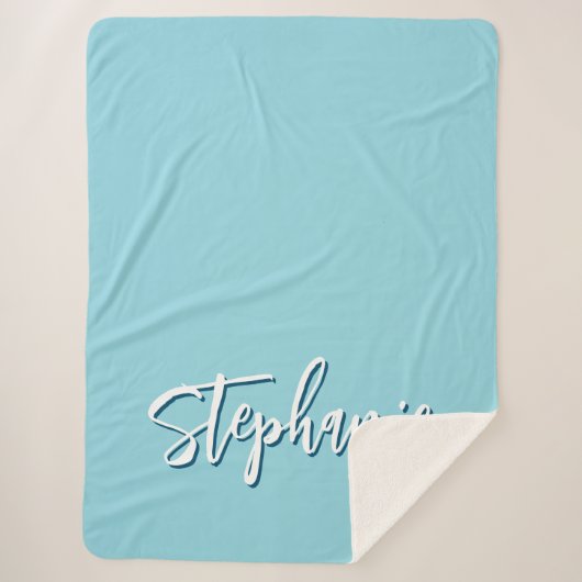 Personalisiert Robin Egg Blue Sherpadecke (Vorderseite)