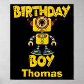 Personalisiert Robot Birthday Boy Poster (Vorne)
