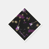 Personalisiert Rock Star Music Background Napkins Serviette (Ecke)