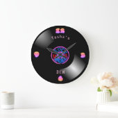 Personalisiert RocknRoll Uhr Neon Vinyl Record LP (Zuhause)