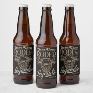 Personalisiert Rodeo Old West Steer Roping Legends Bierflaschenetikett