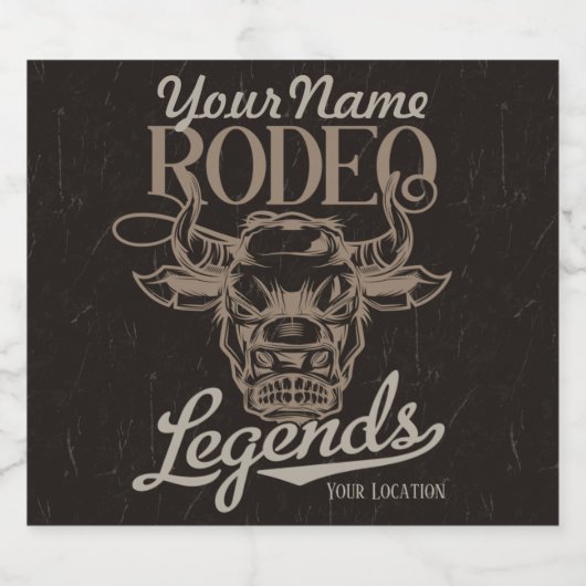 Personalisiert Rodeo Old West Steer Roping Legends Bierflaschenetikett (Einzelnes Label)