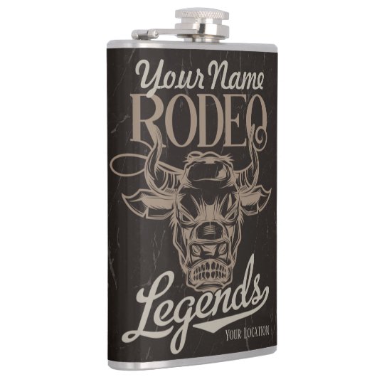 Personalisiert Rodeo Old West Steer Roping Legends Flachmann (Rechts)