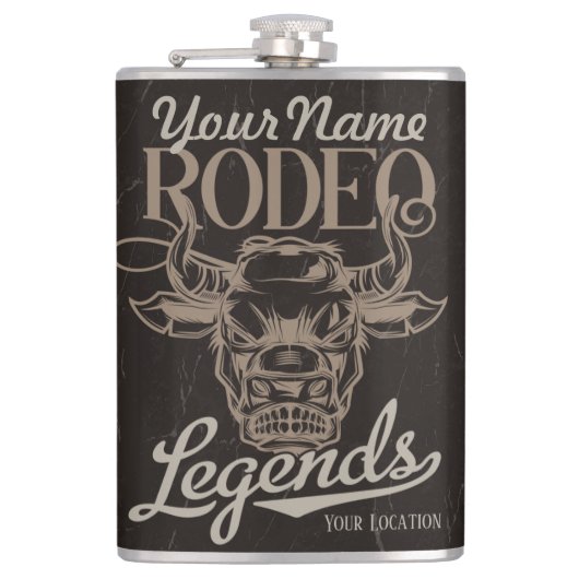 Personalisiert Rodeo Old West Steer Roping Legends Flachmann (Vorderseite)