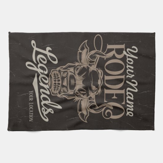 Personalisiert Rodeo Old West Steer Roping Legends Geschirrtuch (Horizontal)