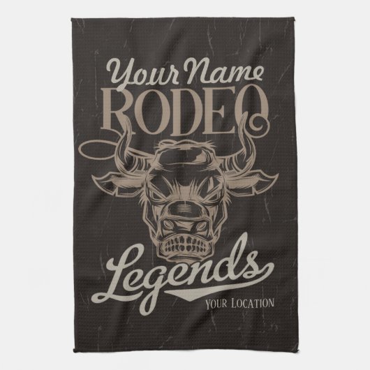Personalisiert Rodeo Old West Steer Roping Legends Geschirrtuch (Vertikal)