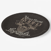Personalisiert Rodeo Old West Steer Roping Legends Pappteller (Schrägansicht)