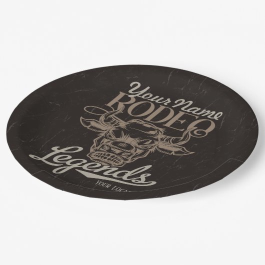 Personalisiert Rodeo Old West Steer Roping Legends Pappteller (Schrägansicht)