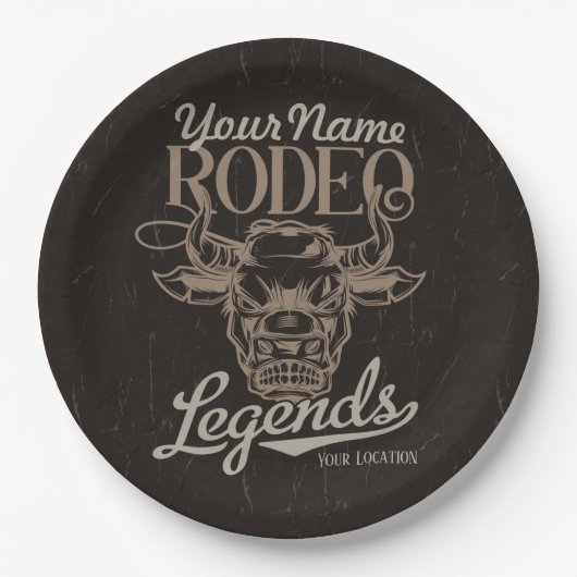 Personalisiert Rodeo Old West Steer Roping Legends Pappteller (Vorderseite)