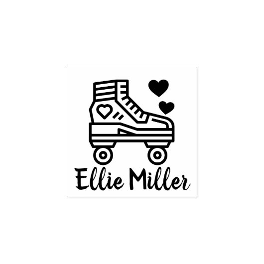 Personalisiert Roller-Skate Gummistempel (Prägung)