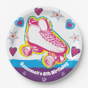 Personalisiert Roller Skaten Birthday Party Teller