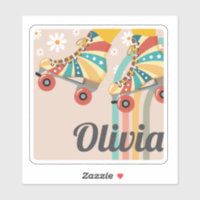 Personalisiert Roller Skaten Name Notebook-Aufkleb