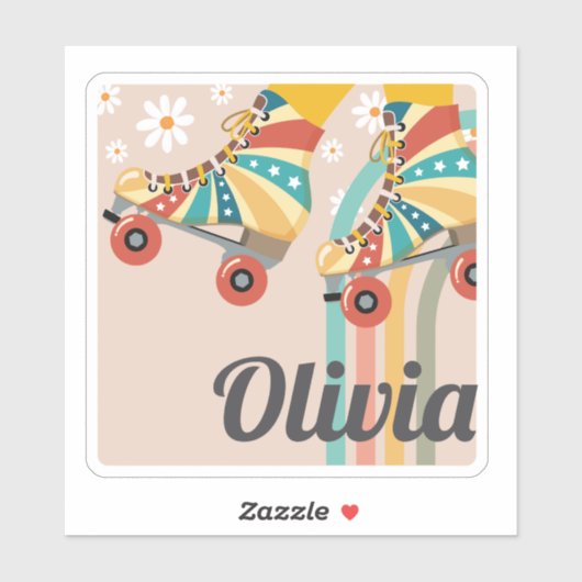 Personalisiert Roller Skaten Name Notebook-Aufkleb Aufkleber (Blatt)