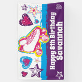 Personalisiert Roller Skaten Party Happy Birthday Banner (Vertikal)