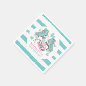 Personalisiert Roller Skaten Pastel Serviette (Ecke)