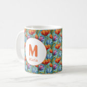 Personalisiert-Romantische Frühjahrsmädchen-Blume Kaffeetasse (Vorderseite Links)