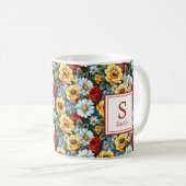 Personalisiert-Romantische Frühjahrsmädchen-Blume Kaffeetasse (VorderseiteRechts)
