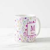 Personalisiert-Romantische Frühjahrsmädchen-Blume Kaffeetasse (VorderseiteRechts)