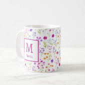 Personalisiert-Romantische Frühjahrsmädchen-Blume Kaffeetasse (Vorderseite Links)