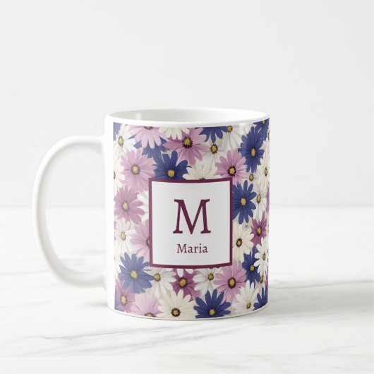 Personalisiert-Romantische Frühjahrsmädchen-Blume Kaffeetasse (Links)