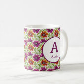 Personalisiert-Romantische Frühjahrsmädchen-Blume Kaffeetasse (VorderseiteRechts)