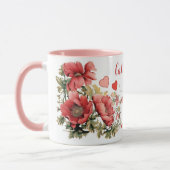 Personalisiert Romantische Vintage Poppies und Her Tasse (Links)