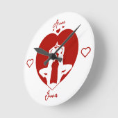 Personalisiert-Romantische Yoga-Uhr-Uhr Runde Wanduhr (Winkel)