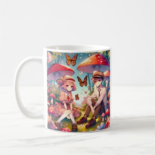 Personalisiert Romantischer Anime Couple Kaffeetasse (Links)