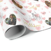 Personalisiert Romantisches Herz mit Fotos und Nam Geschenkpapier (Rolleneckpunkt)