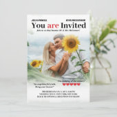 Personalisiert Romcom Poster 2 in 1 Foto Hochzeit Einladung (Stehend Vorderseite)