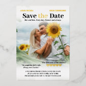 Personalisiert Romcom Poster Foto Save the Date Folieneinladung (Vorderseite)