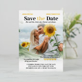 Personalisiert Romcom Poster Foto Save the Date Folieneinladung (Stehend vorne)