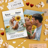 Personalisiert Romcom Poster Foto Save the Date Folieneinladung