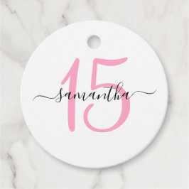 Personalisiert Rosa 15. Geburtstag Geschenkanhänger