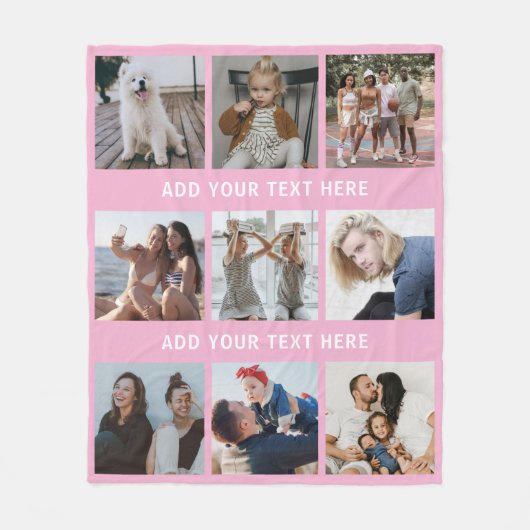 Personalisiert-Rosa-9-FotoCollage Fleecedecke (Vorderseite)