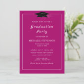 Personalisiert rosa Abschluss Einladung Templste (Stehend Vorderseite)