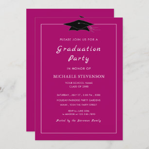 Personalisiert rosa Abschluss Einladung Templste